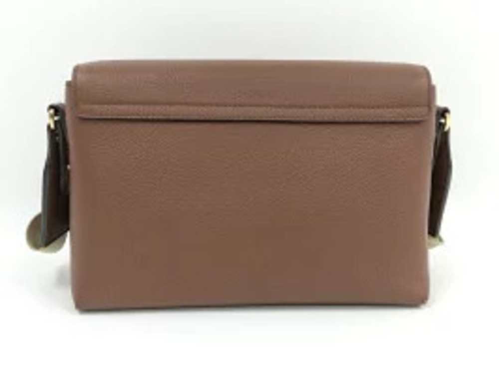 Burberry Canvas Leather Bag Shoulder Brown Beige Hampshire